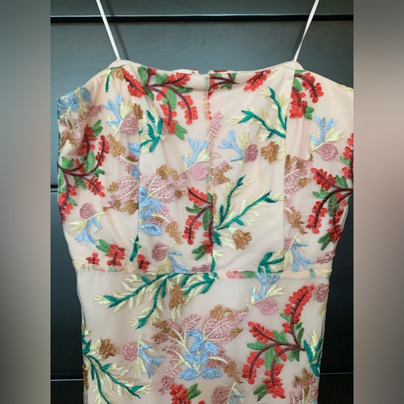 Sam Edelman Bouquet Floral Embroidered Strapless Sheath Dress - Picture 4 of 9